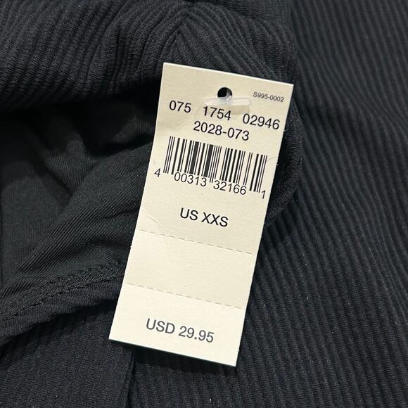 NWT Aerie Ribbed High Cut Cheeky Bikini Bottom Black Size XXS - Picture 5 of 7